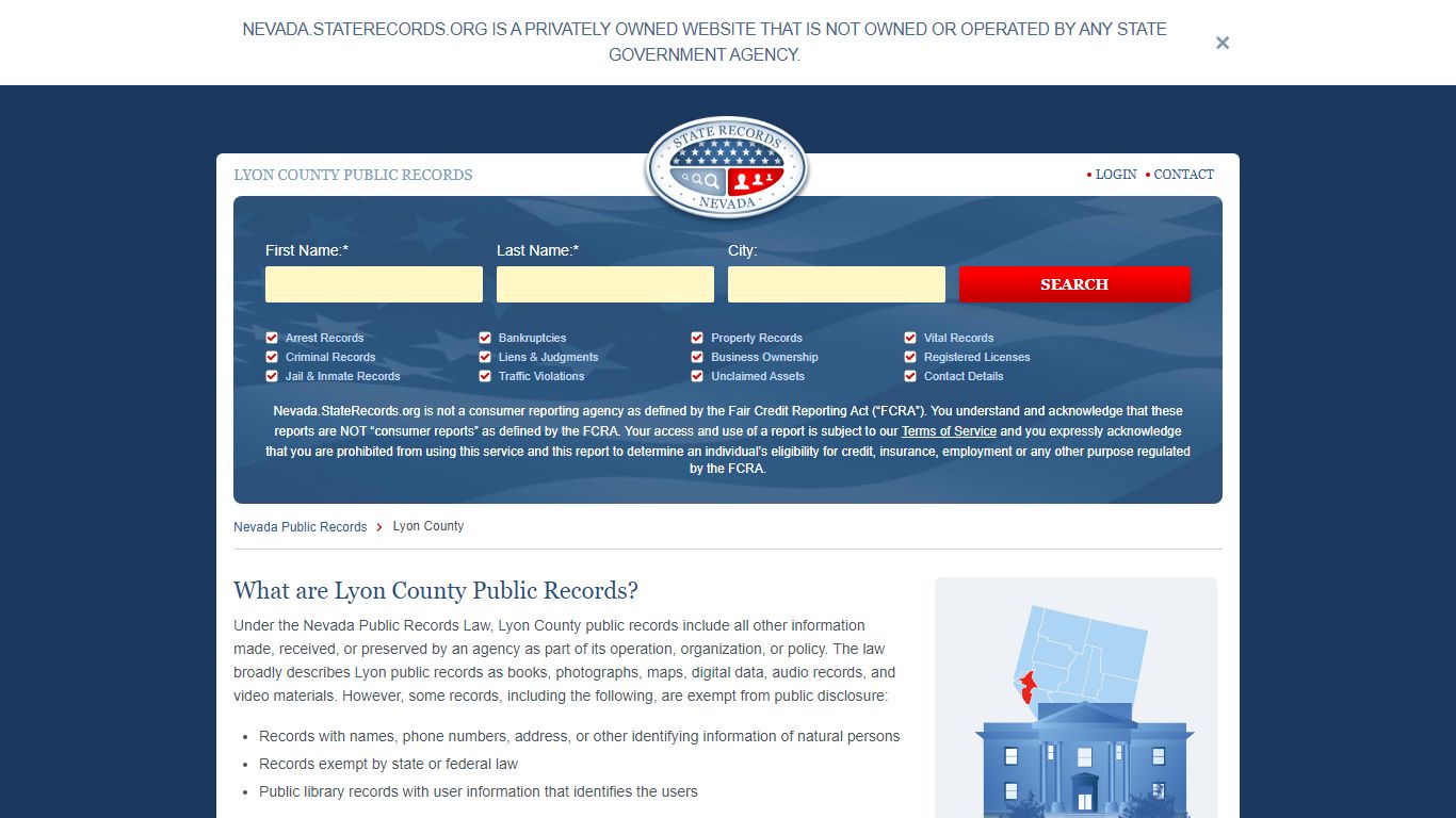 Lyon County Arrest, Court, and Public Records | StateRecords.org